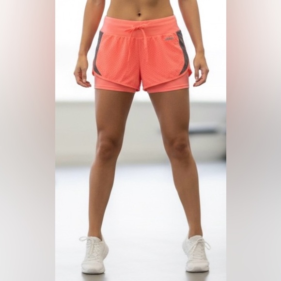 Avia Pants - Avia Women's Orange and Gray Athletic Shorts